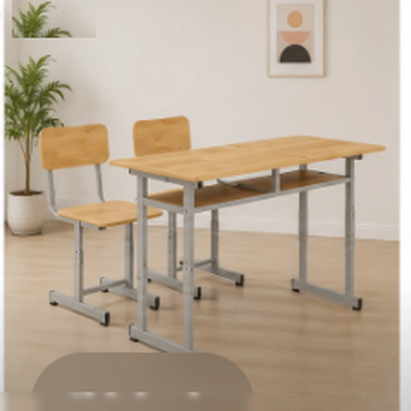 Bàn Học Ghế Sinh Đôi Gỗ Cao Su Khung Sắt Chắc Chắn - BGHS38