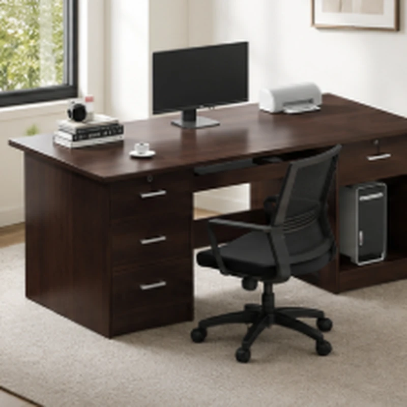 Bàn Làm Việc Gỗ Hai Tủ Nhiều Ngăn Kéo Cao Cấp - BG81