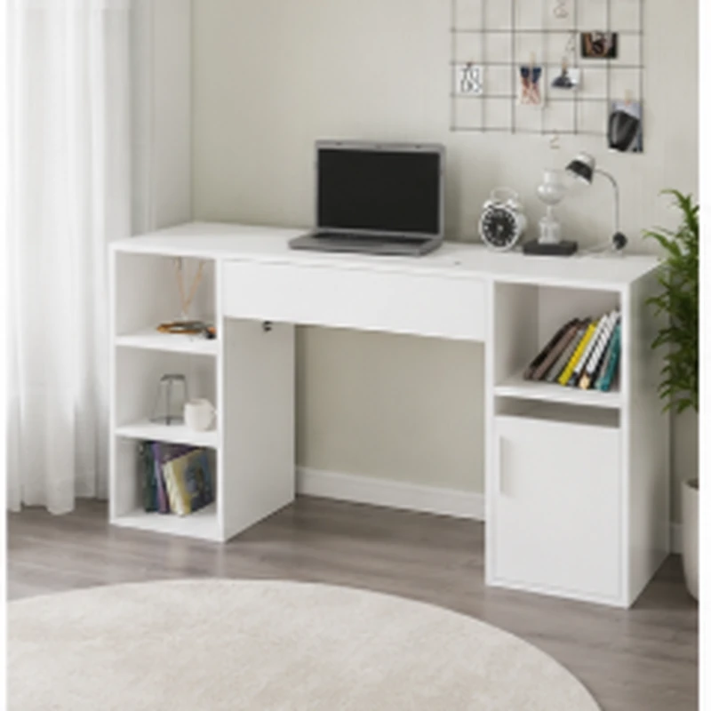 Bàn Làm Việc Gỗ Kèm Kệ Trang Trí 2 Bên Hiện Đại - BG78