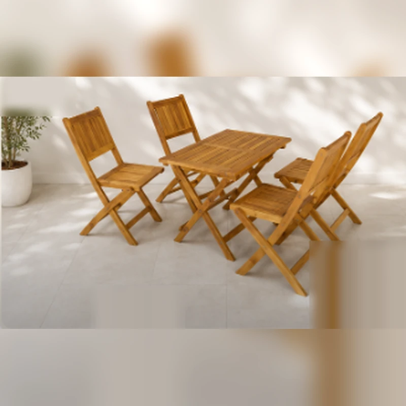 Bộ Bàn Ghế Tiếp Khách 4 Ghế Gấp Gọn Bàn Vuông - BGCF2