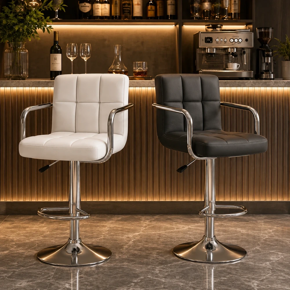 Ghế Bar Nệm Vuông Có Tay Vịn - GB05