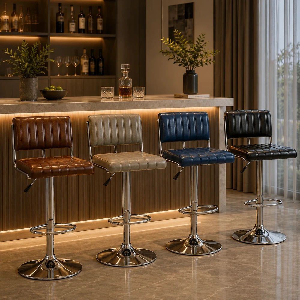 Ghế Bar Da Sọc Ngang Nhiều Màu - GB08