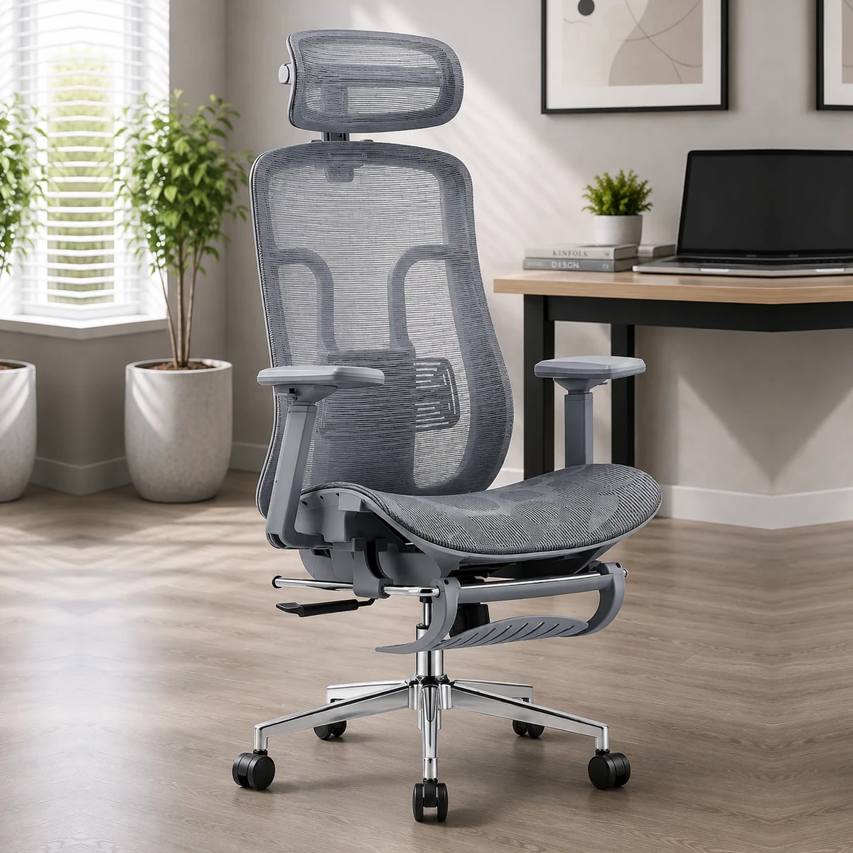 Ghế Công Thái Học Full Lưới Màu Xám - LX31X