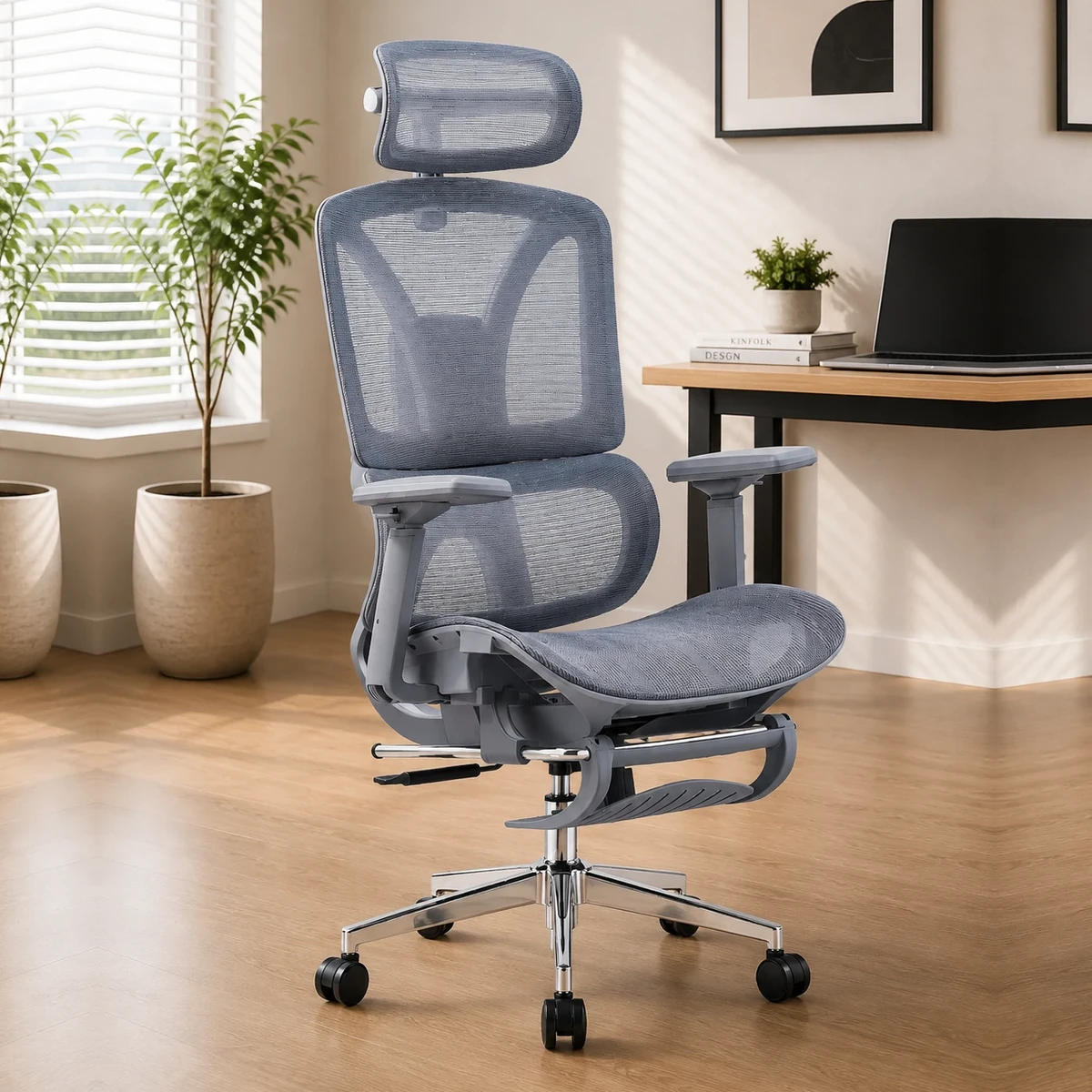 Ghế Công Thái Học Full Lưới Màu Xám - LX33X