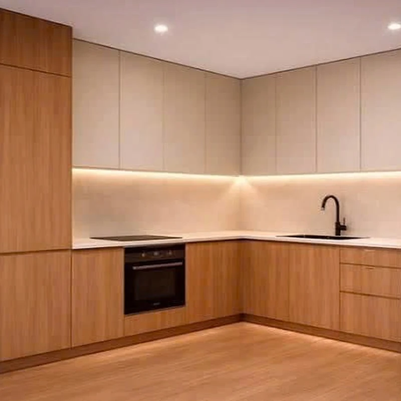 Tủ Bếp Gỗ Chữ I Tối Giản - TB27
