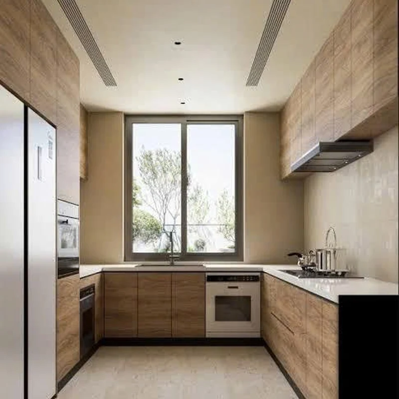 Tủ Bếp Gỗ Chữ L Kịch Trần - TB28