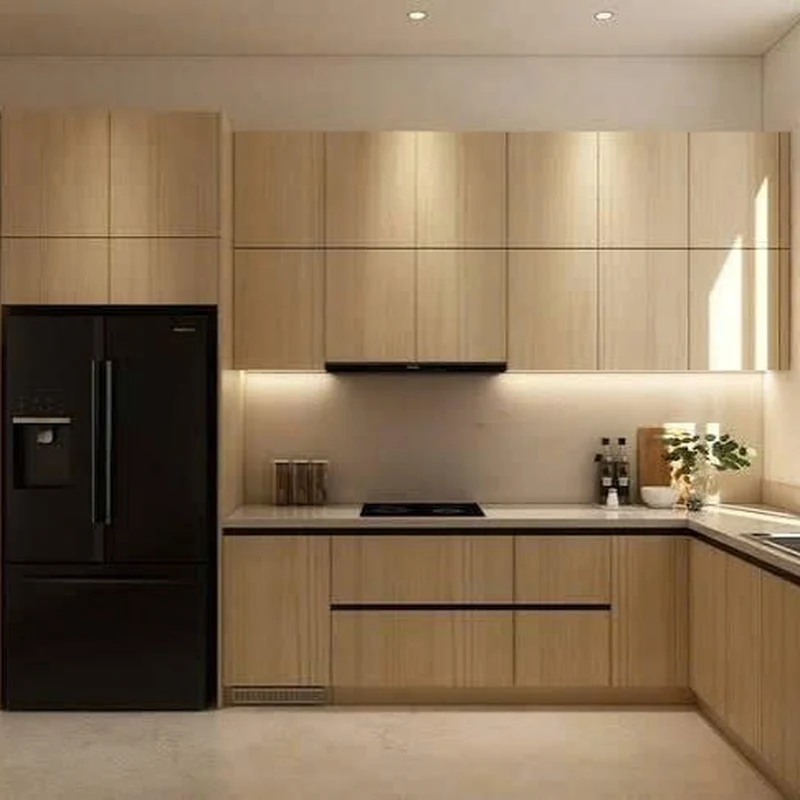 Tủ Bếp Gỗ Phối Đen Sang Trọng - TB30